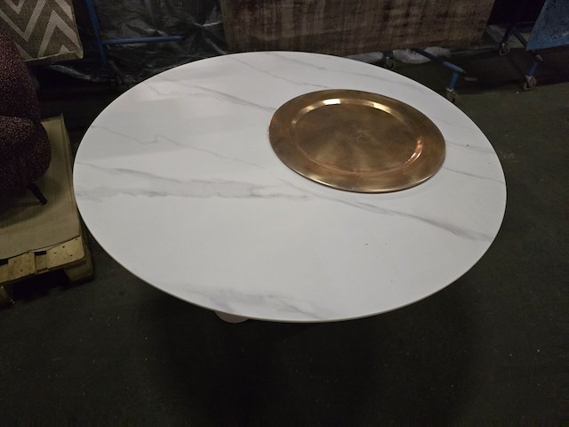 1x keramiek tafel rond wit 130x130 - afbeelding 3 van  6