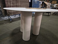 1x keramiek tafel rond wit 130x130 - afbeelding 4 van  6