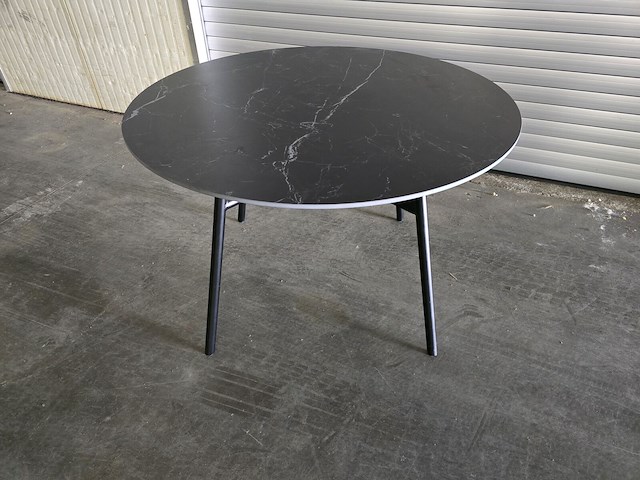 1x keramiek tafel rond zwart 120x120 - afbeelding 1 van  4