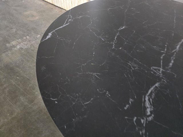 1x keramiek tafel rond zwart 120x120 - afbeelding 3 van  4