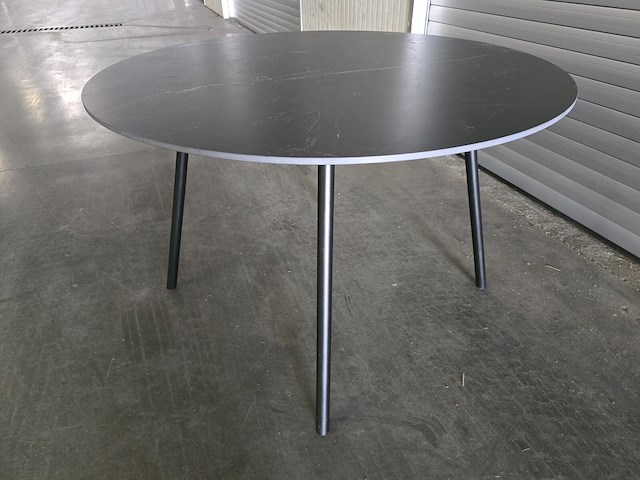 1x keramiek tafel rond zwart 120x120 - afbeelding 4 van  4