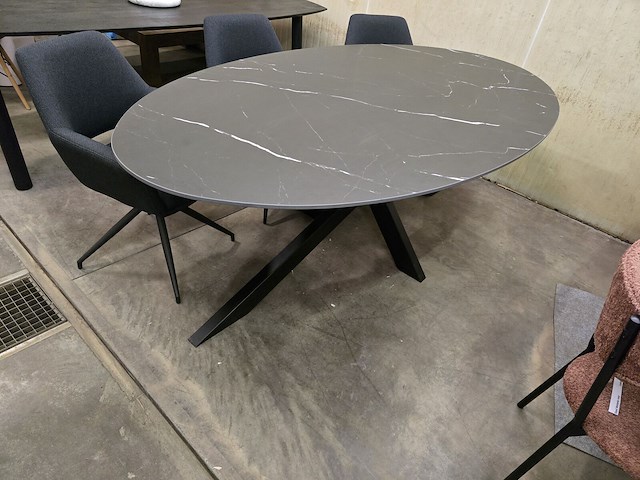 1x keramiek tafel zwart 220x120 met x poot - afbeelding 1 van  6