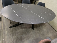 1x keramiek tafel zwart 220x120 met x poot - afbeelding 4 van  6