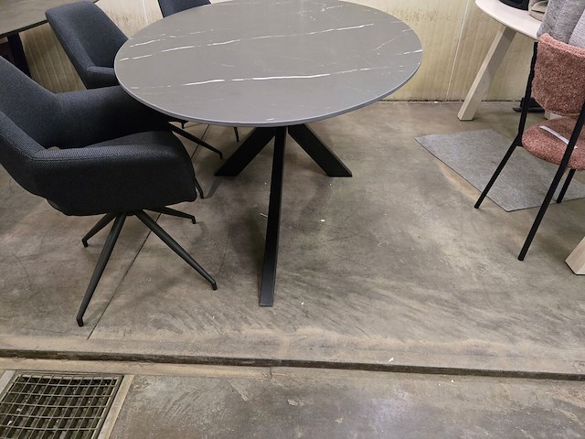 1x keramiek tafel zwart 220x120 met x poot - afbeelding 5 van  6