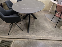 1x keramiek tafel zwart 220x120 met x poot - afbeelding 5 van  6