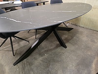1x keramiek tafel zwart 220x120 met x poot - afbeelding 6 van  6
