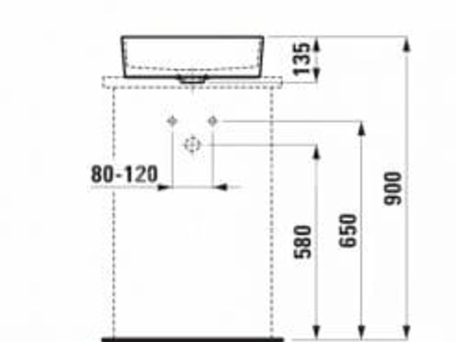 1x laufen kartell - waskom 75x35 cm, diameter 42 cm, saphirkeramik, wit - afbeelding 2 van  3