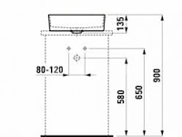 1x laufen kartell - waskom 75x35 cm, diameter 42 cm, saphirkeramik, wit - afbeelding 2 van  3