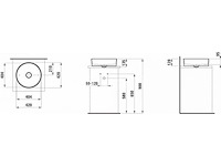 1x laufen kartell - waskom 75x35 cm, diameter 42 cm, saphirkeramik, wit - afbeelding 2 van  3