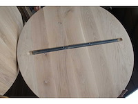 1x massief eiken tafel rond 1m met onderstel - afbeelding 2 van  5