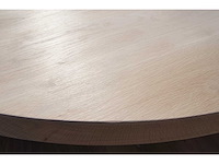 1x massief eiken tafel rond 1m met onderstel - afbeelding 4 van  5