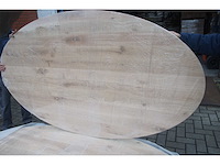 1x massief eiken tafelblad 2m ovaal - afbeelding 2 van  3