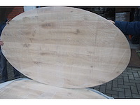 1x massief eiken tafelblad 2m ovaal - afbeelding 1 van  3