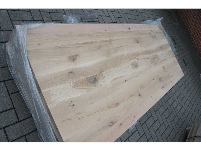 1x massief eiken tafelblad 2m50 - afbeelding 1 van  2