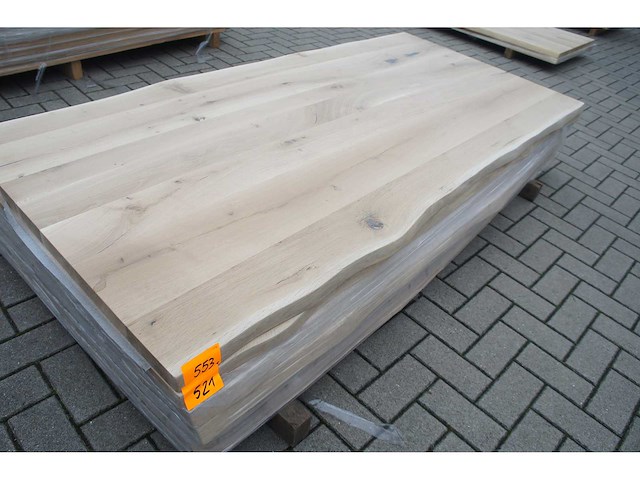 1x massief eiken tafelblad boomstameffect 2m10 - afbeelding 3 van  3