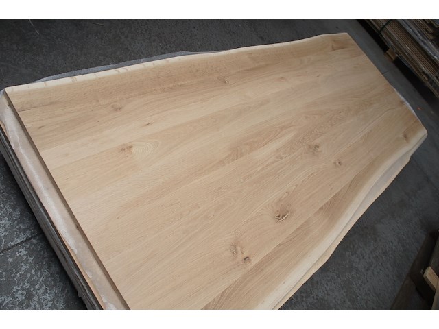 1x massief eiken tafelblad boomstameffect 2m40 - afbeelding 2 van  3