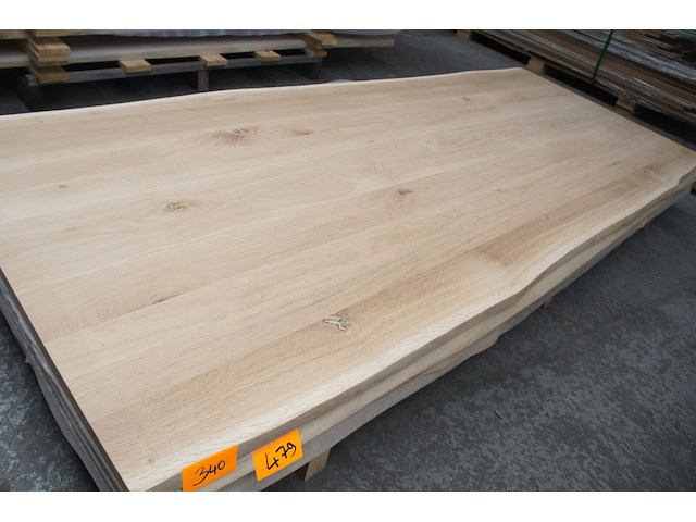 1x massief eiken tafelblad boomstameffect 2m50 - afbeelding 1 van  3