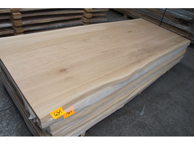 1x massief eiken tafelblad boomstameffect 2m50 - afbeelding 1 van  4