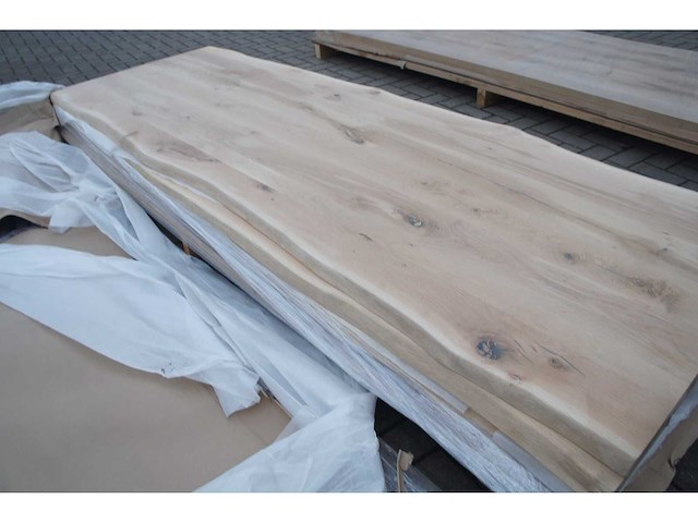 1x massief eiken tafelblad boomstameffect 3m - afbeelding 2 van  6