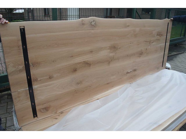 1x massief eiken tafelblad boomstameffect 3m - afbeelding 3 van  6
