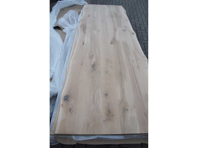 1x massief eiken tafelblad boomstameffect 3m - afbeelding 2 van  6