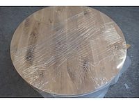 1x massief eiken tafelblad rond 1m10 - afbeelding 1 van  3
