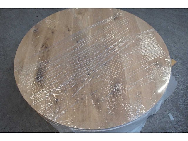 1x massief eiken tafelblad rond 1m10 - afbeelding 1 van  3