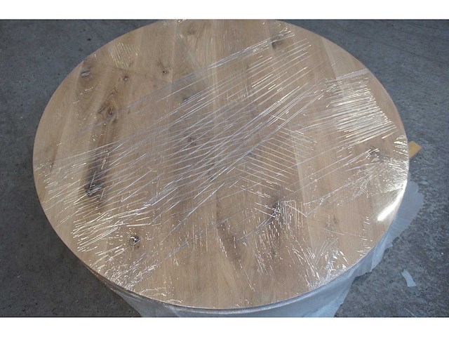 1x massief eiken tafelblad rond 1m10 - afbeelding 1 van  2