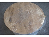 1x massief eiken tafelblad rond 1m10 - afbeelding 1 van  2