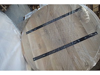 1x massief eiken tafelblad rond 1m20 - afbeelding 2 van  3