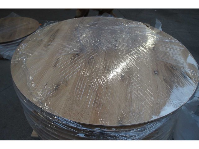 1x massief eiken tafelblad rond 1m20 - afbeelding 2 van  3