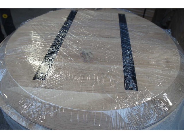 1x massief eiken tafelblad rond 1m - afbeelding 4 van  4