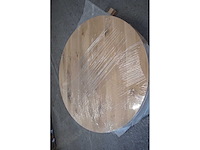 1x massief eiken tafelblad rond 1m - afbeelding 1 van  4