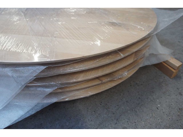 1x massief eiken tafelblad rond 1m - afbeelding 3 van  4
