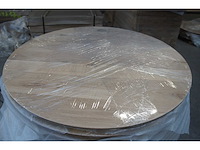 1x massief eiken tafelblad rond 1m - afbeelding 3 van  4