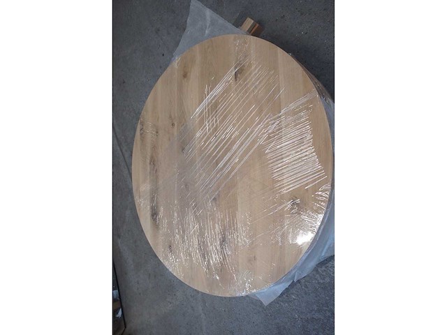 1x massief eiken tafelblad rond 1m - afbeelding 2 van  4
