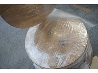 1x massief eiken tafelblad rond 60cm - afbeelding 2 van  2