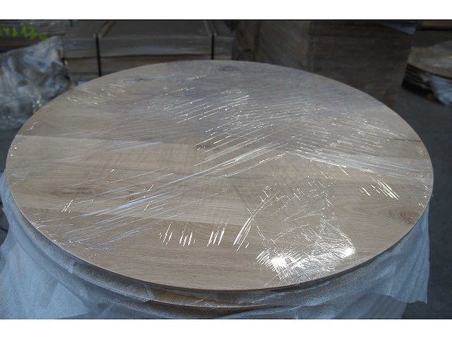 1x massief eiken tafelblad rond 80cm - afbeelding 1 van  2