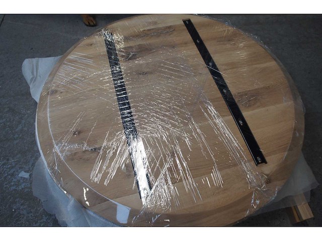 1x massief eiken tafelblad rond 90cm - afbeelding 2 van  2