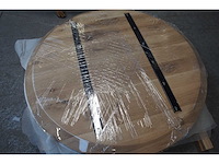 1x massief eiken tafelblad rond 90cm - afbeelding 2 van  2