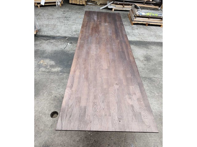 1x massief eiken vergadertafelblad 3m50 - afbeelding 1 van  4