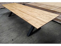 1x massief eiken vergadertafelblad 3m50 - afbeelding 1 van  4
