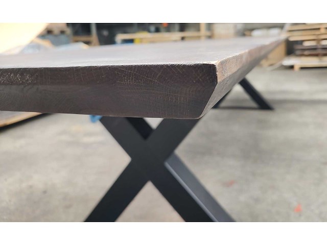 1x massief eiken vergadertafelblad 4m - afbeelding 2 van  4