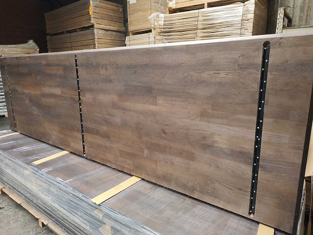 1x massief eiken vergadertafelblad 4m - afbeelding 4 van  4