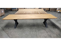 1x massief eiken vergadertafelblad 4m - afbeelding 3 van  4