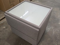 1x nachtkastje in stof met lade en glasblad 50x50x46h - afbeelding 2 van  9