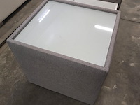 1x nachtkastje in stof met lade en glasblad 50x50x46h - afbeelding 7 van  9