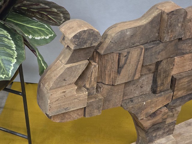 1x olifant in recycled wood 92x12x68 - afbeelding 2 van  5