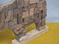 1x olifant in recycled wood 92x12x68 - afbeelding 3 van  5