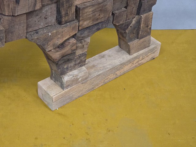 1x olifant in recycled wood 92x12x68 - afbeelding 4 van  5
